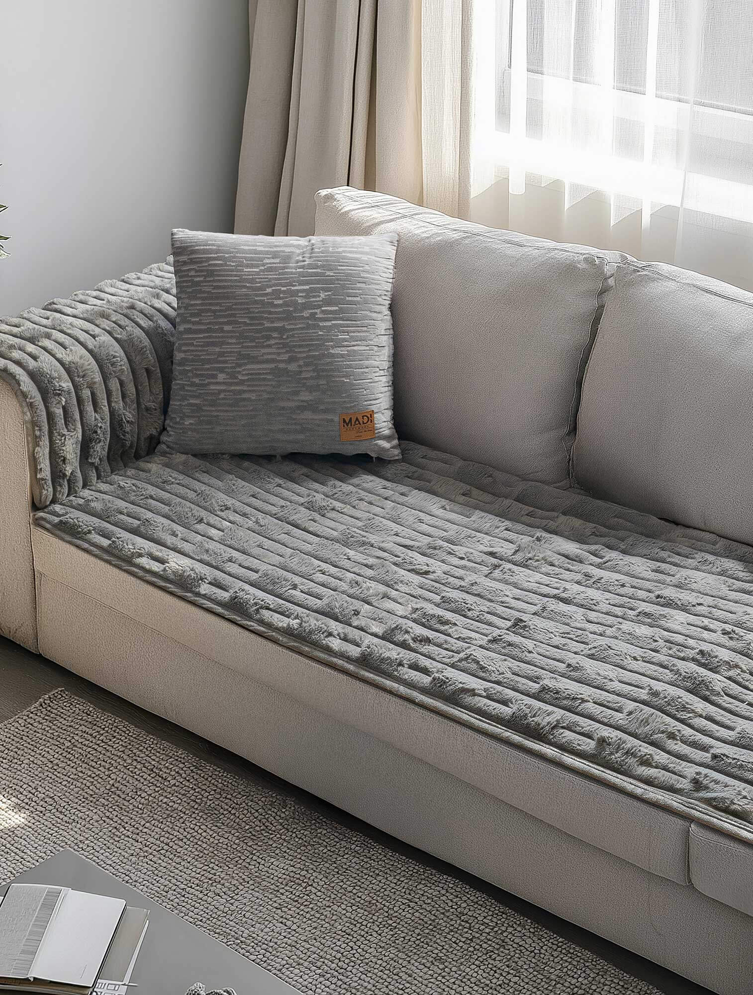 Μεμονωμένο γούνινα κάλύμμα FLAURA GREY Madi