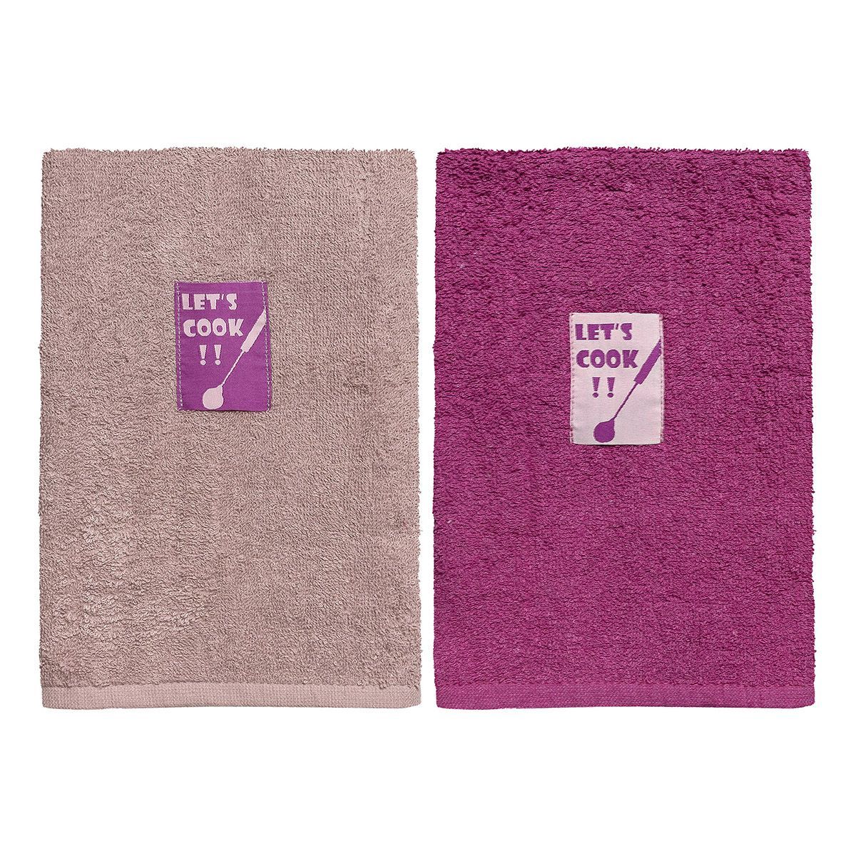 Beauty Home Ποτηρόπανα σετ 2τμχ Art 8292 40×60 Σάπιο μήλο,Φουξ