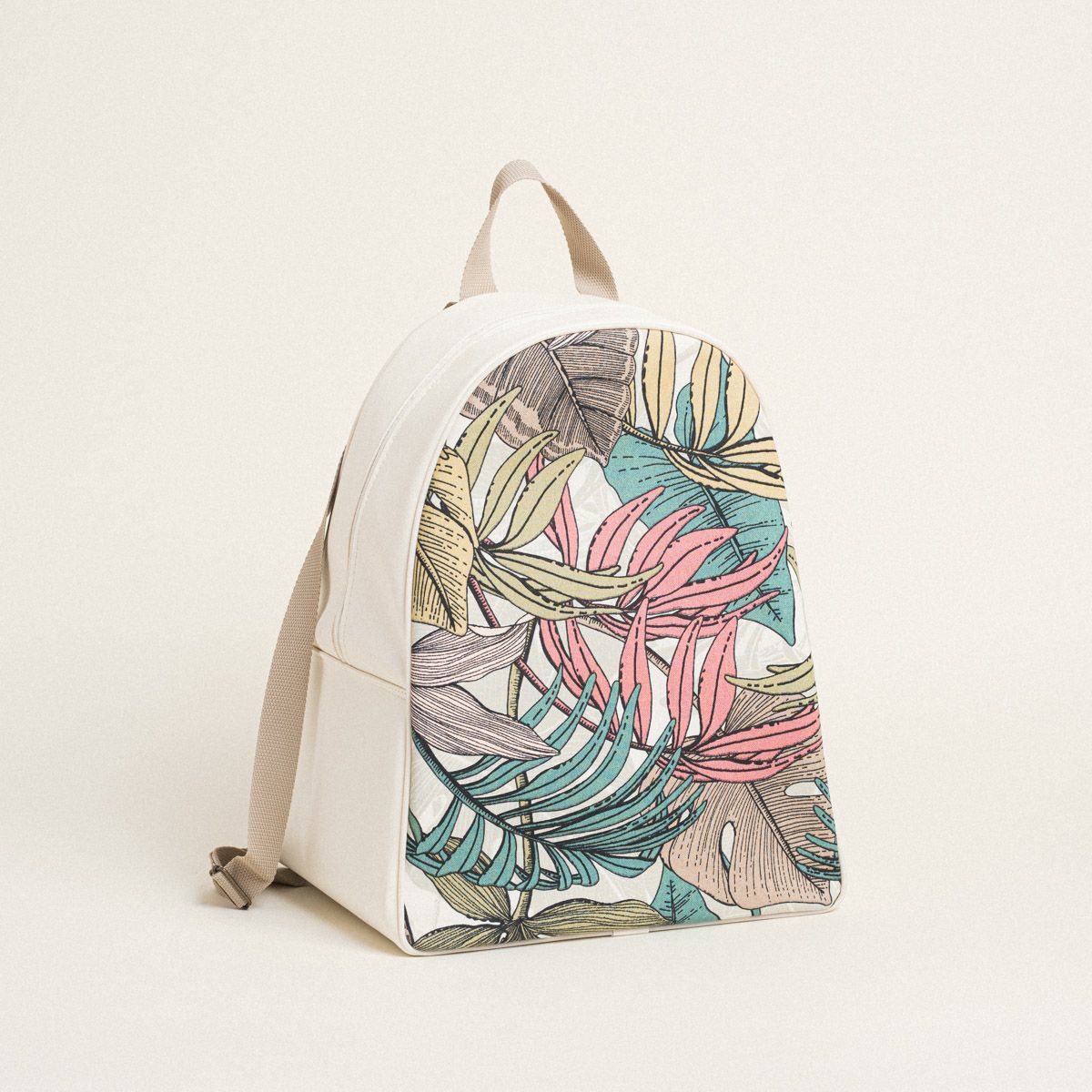 Beauty Home BACKPACK 43x35x23cm ΤΡΟΠΙΚΟ ΠΑΣΤΕΛ