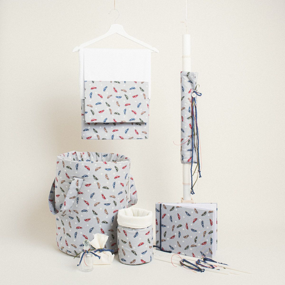 Beauty Home ΣΕΤ ΒΑΠΤΙΣΗΣ ΜΙΝΙ ΑΥΤΟΚΙΝΗΤΑΚΙΑ ΓΚΡΙ