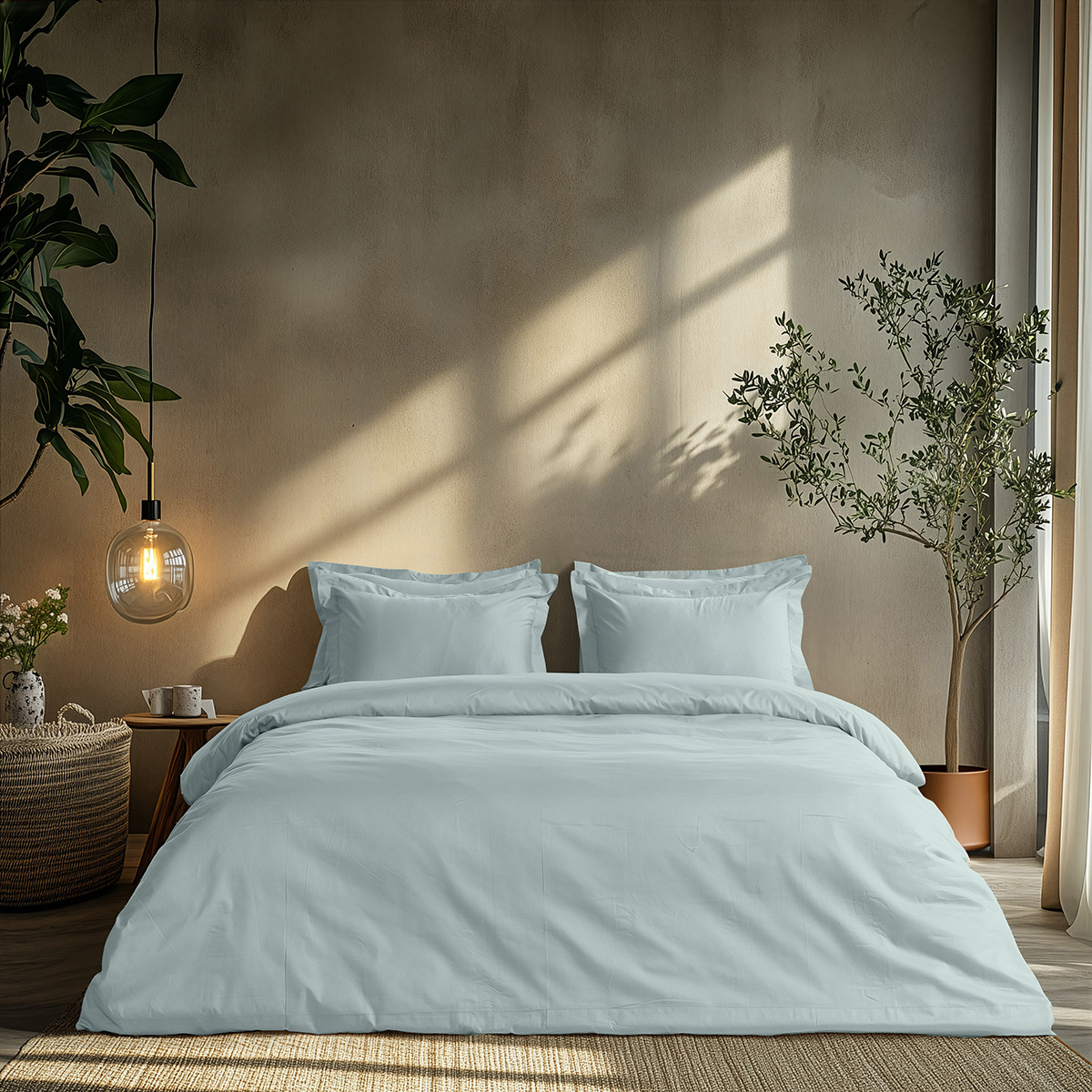 Beauty Home Σετ σεντόνια υπέρδιπλα με λάστιχο Art 1700 Harmony 170×200+30 Γαλάζιο