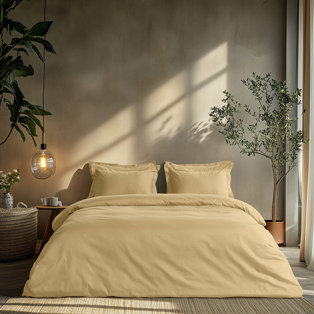 Beauty Home Σετ σεντόνια υπέρδιπλα με λάστιχο Art 1700 Harmony 170×200+30 Κρεμ