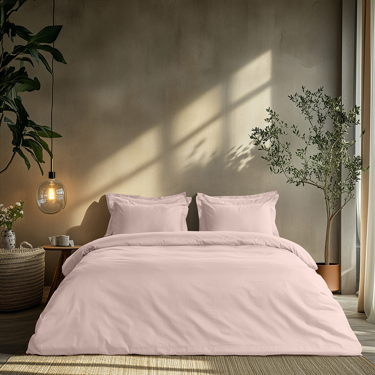 Beauty Home Σετ σεντόνια υπέρδιπλα με λάστιχο Art 1700 Harmony 170×200+30 Ροζ