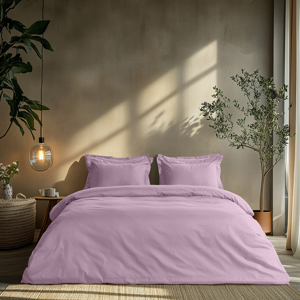 Beauty Home Σετ σεντόνια υπέρδιπλα με λάστιχο Art 1700 Harmony 170×200+30 Λιλά