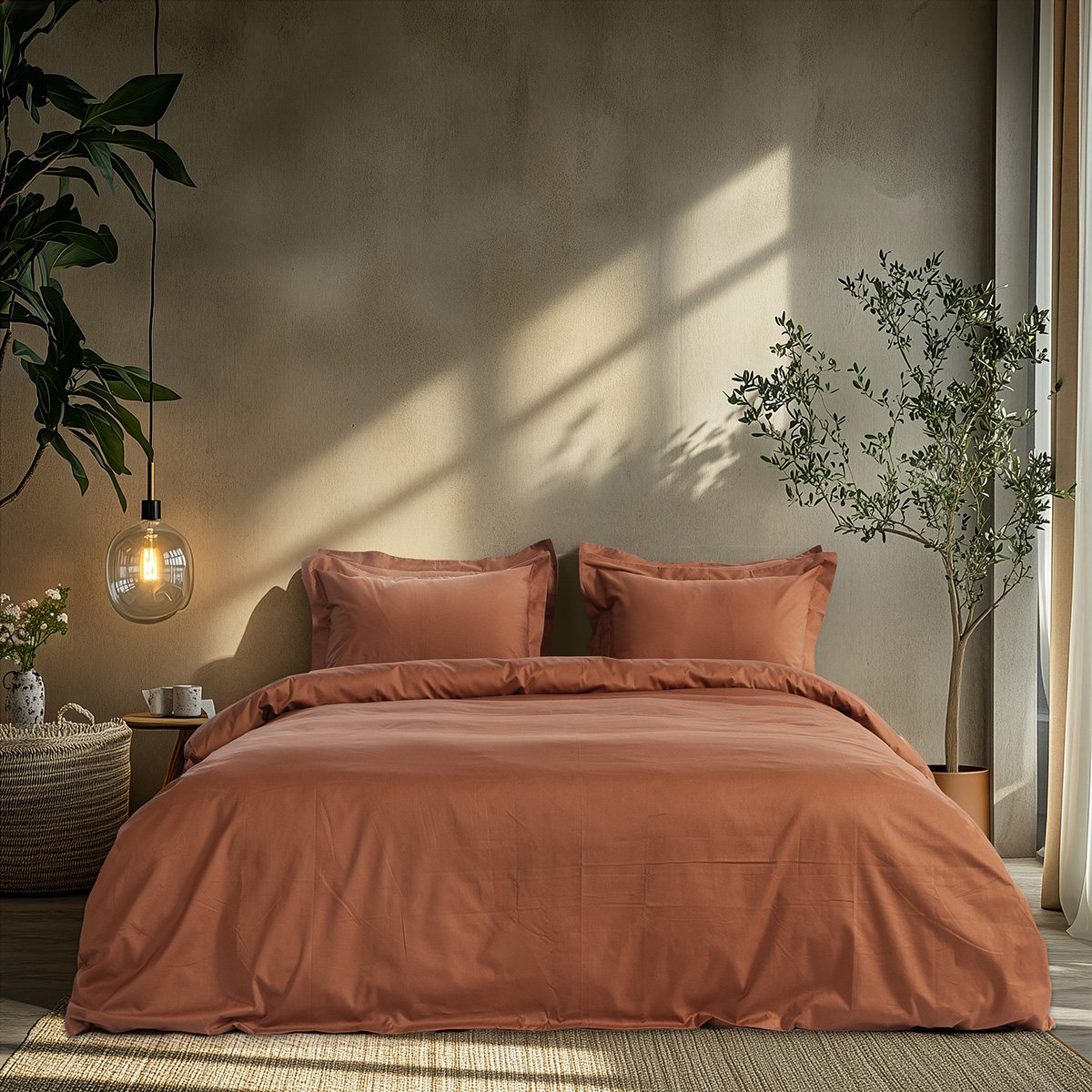 Beauty Home Σετ σεντόνια υπέρδιπλα με λάστιχο Art 1700 Harmony 170×200+30 Μόκα