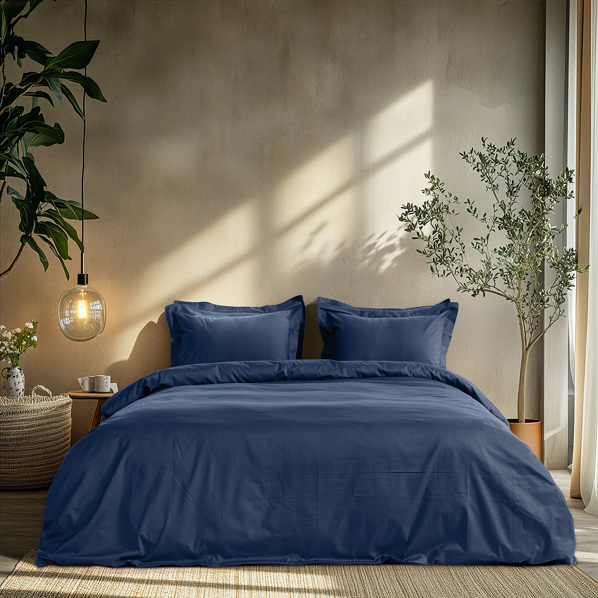 Beauty Home Σετ σεντόνια υπέρδιπλα με λάστιχο Art 1700 Harmony 170×200+30 Μπλε