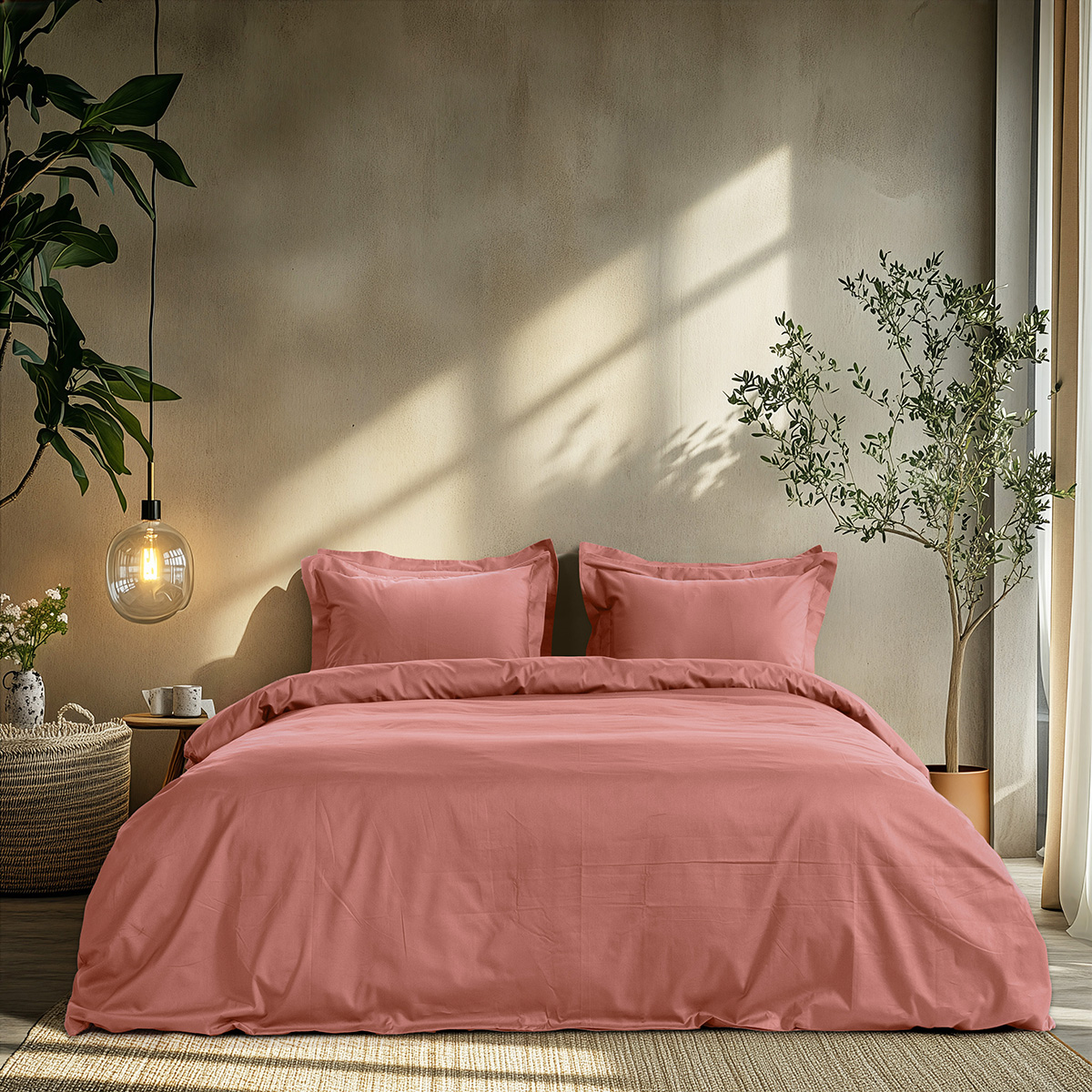 Beauty Home Σετ σεντόνια υπέρδιπλα με λάστιχο Art 1700 Harmony 170×200+30 Σάπιο μήλο