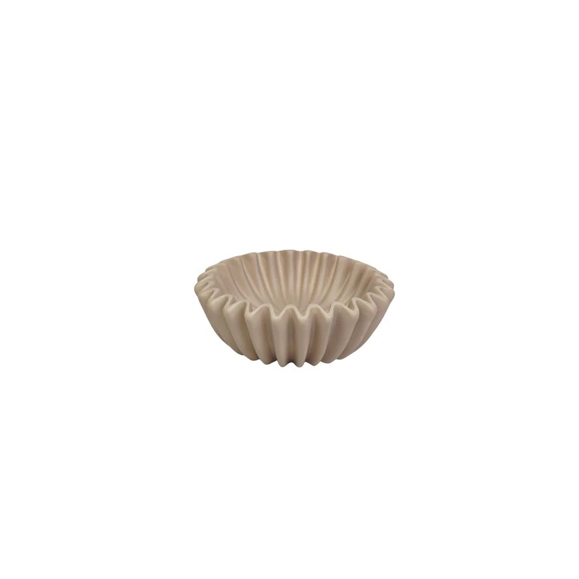 Beauty Home Μπολ κεραμικό Πλισέ – Taupe 15x15x4