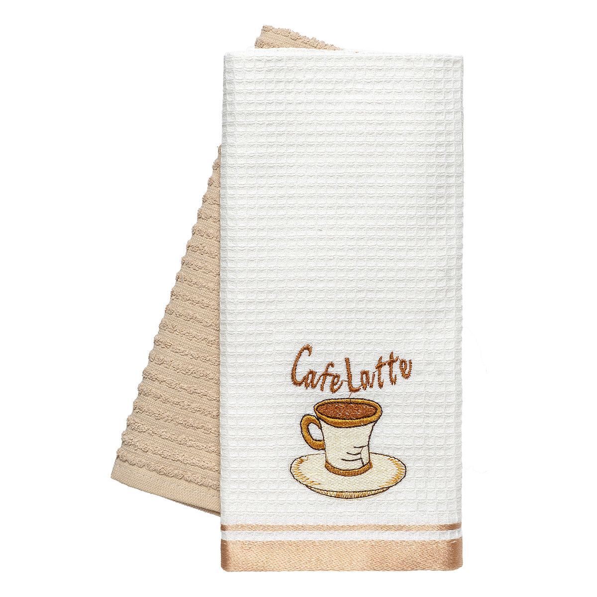 Beauty Home Ποτηρόπανα σετ 2τμχ Latte Art 8804 40x60 Μπεζ