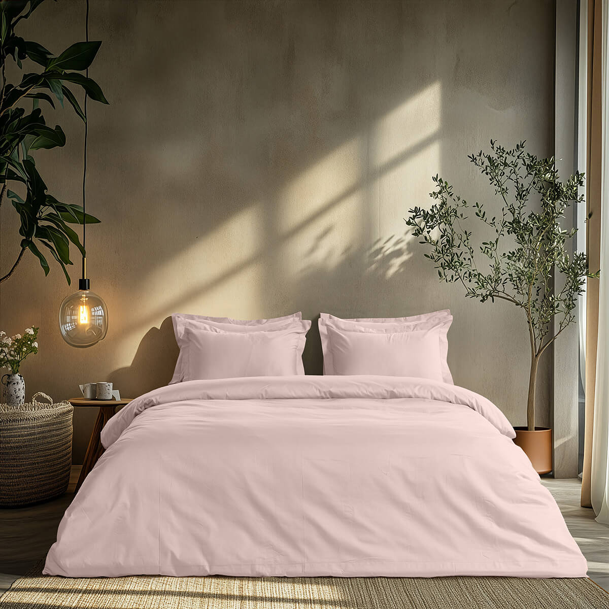 Beauty Home Σετ σεντόνια υπέρδιπλα με λάστιχο Art 1700 Harmony 170×200+30 Ροζ