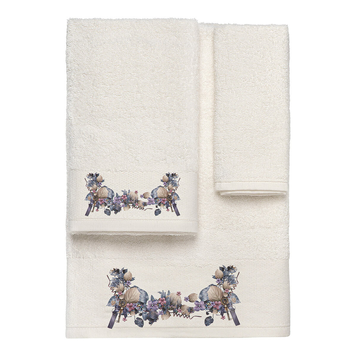Beauty Home Σετ πετσέτες 3τμχ με εκτύπωση Art 3552 (30×50+50×90+70×140) Εκρού