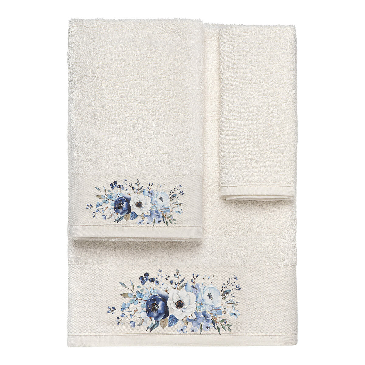 Beauty Home Σετ πετσέτες 3τμχ με εκτύπωση Art 3553 (30×50+50×90+70×140) Εκρού