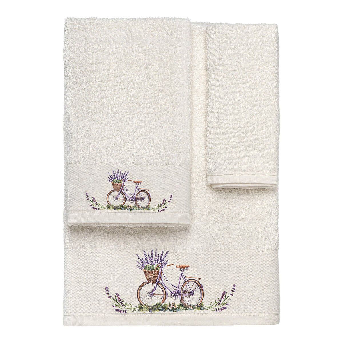 Beauty Home Σετ πετσέτες 3τμχ με εκτύπωση Art 3556 (30×50+50×90+70×140) Εκρού
