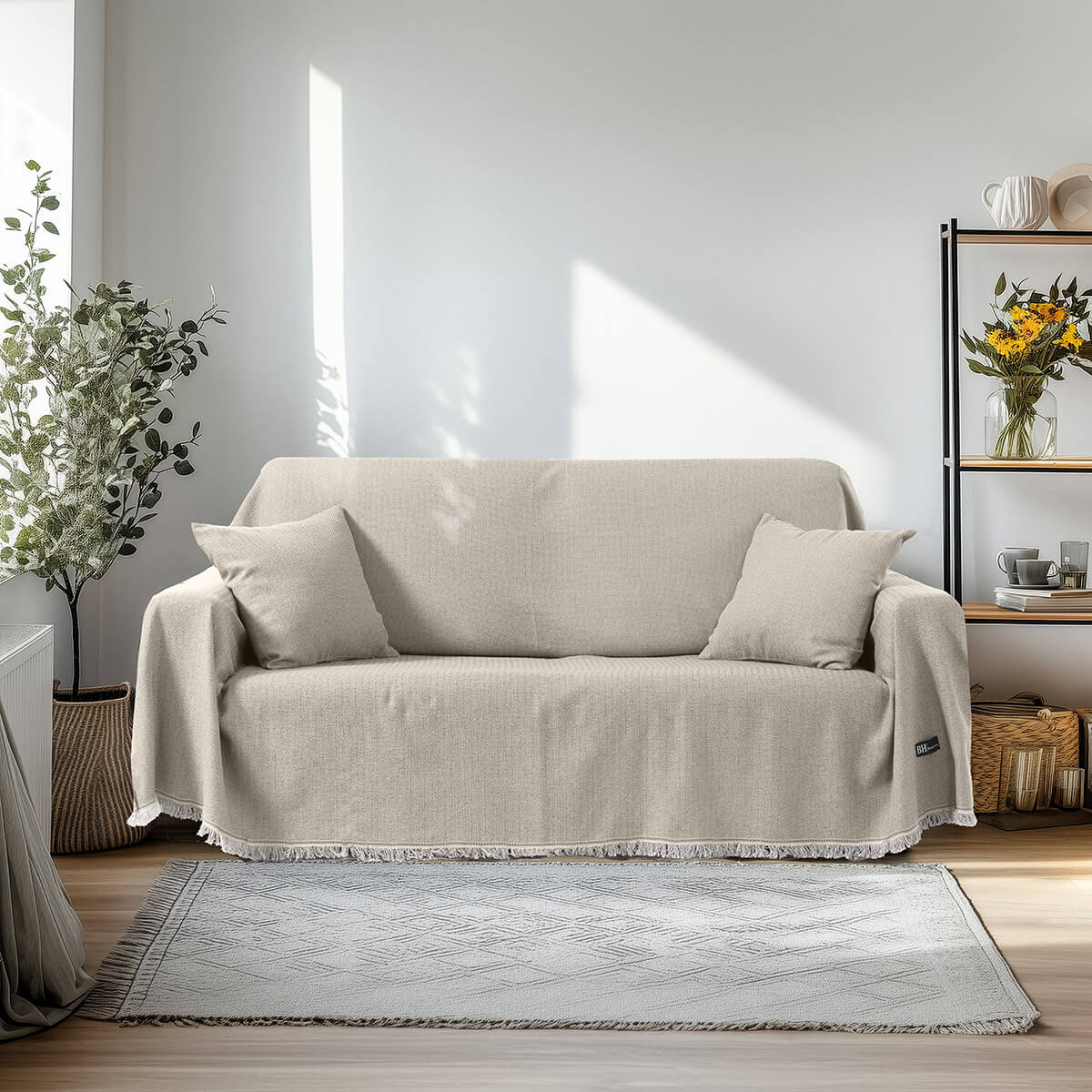 Beauty Home Ριχτάρι Τριθέσιο Amos Art 8729 170×290 Εκρού