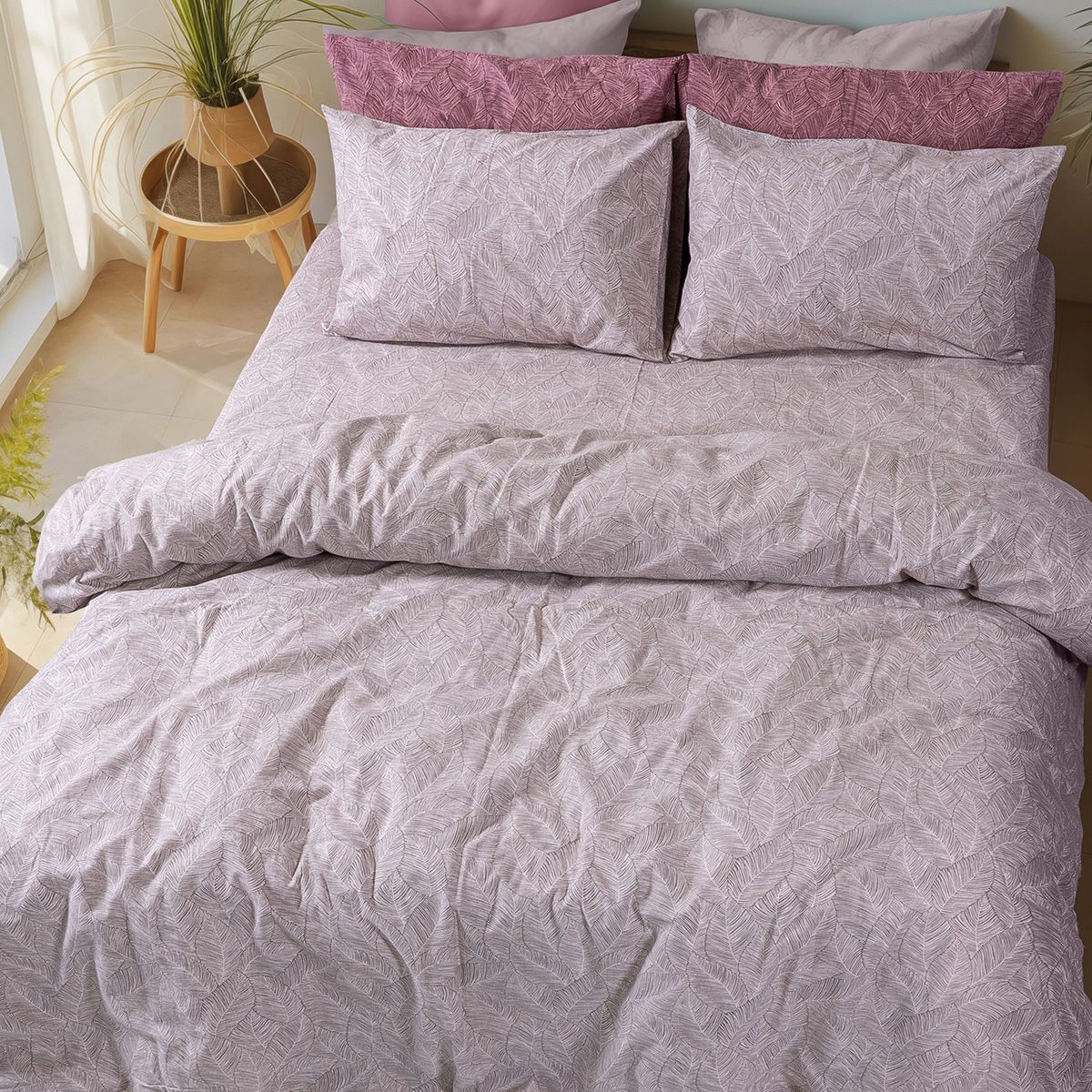 Beauty Home Σετ σεντόνια φανελένια King Size Concord Art 12639 270×260 Μπεζ