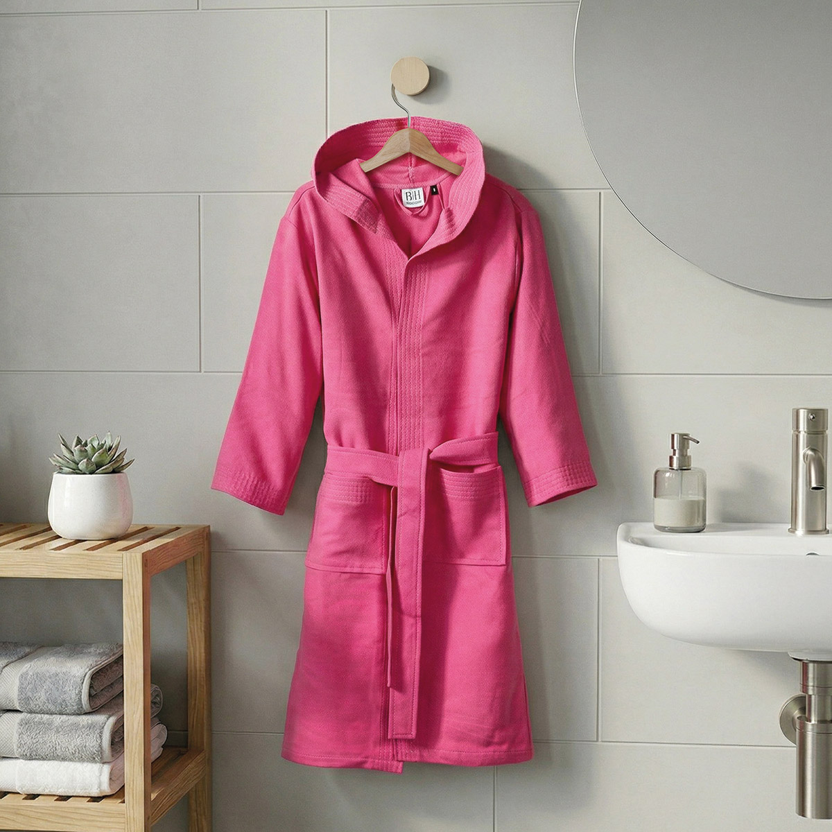 Beauty Home Μπουρνούζι με κουκούλα Mojo Art 3471 Ματζέντα XS