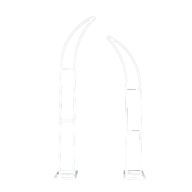 Beauty Home Σετ 2 λευκών μεταλλικών ημιτόξων 15 x 180 cm και 15 x 210 cm