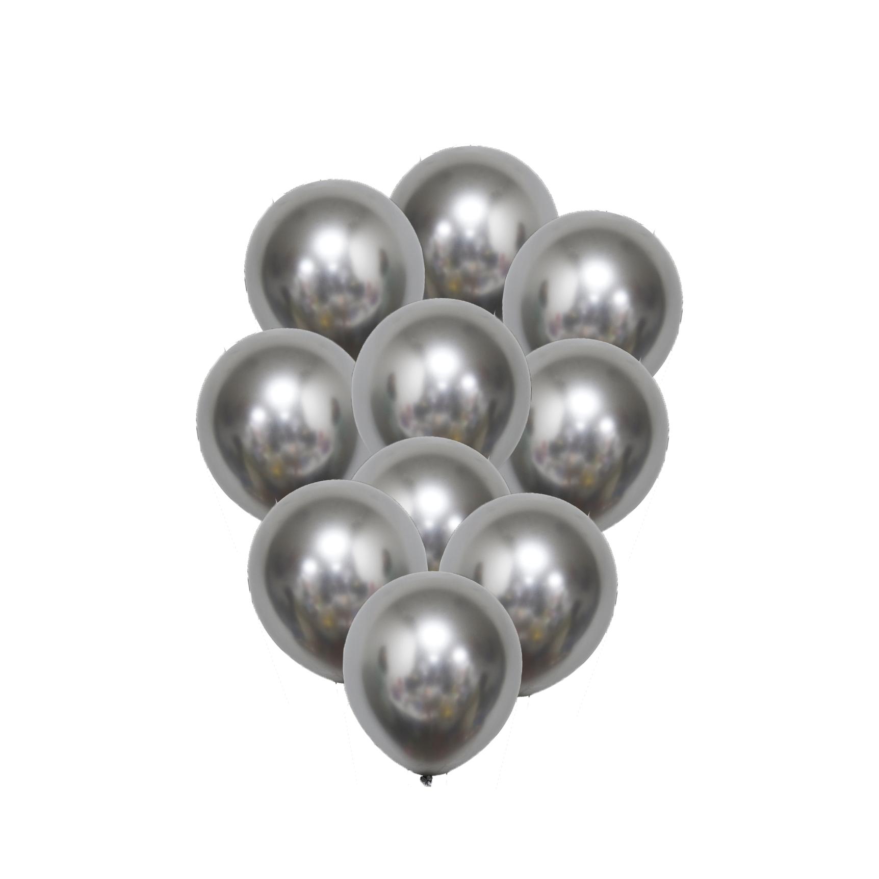 Beauty Home 10 Μπαλόνια Μεταλλικό Ασημί Ø30cm