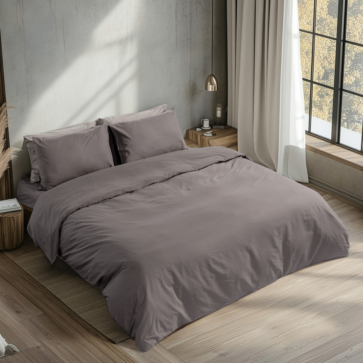 Beauty Home Σεντόνι υπέρδιπλο με λάστιχο Prime Art 1230 170×200+35 Ανθρακί