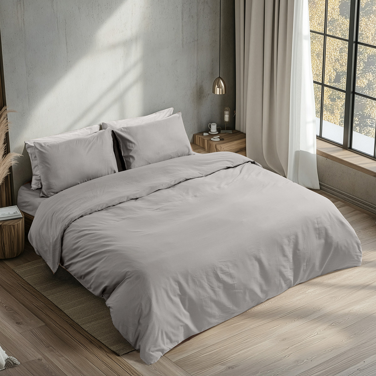 Beauty Home Σεντόνι υπέρδιπλο με λάστιχο Prime Art 1230 170×200+35 Γκρι
