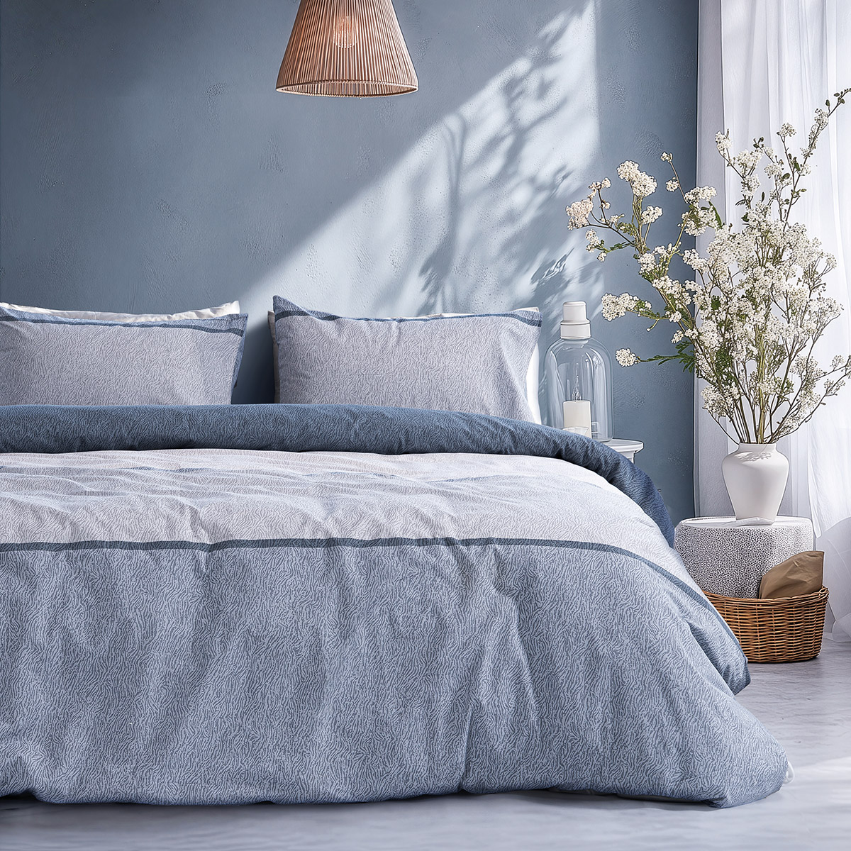 Beauty Home Ζεύγος μαξιλαροθήκες Moments Art 12566 51×73 Σιέλ,Γκρι