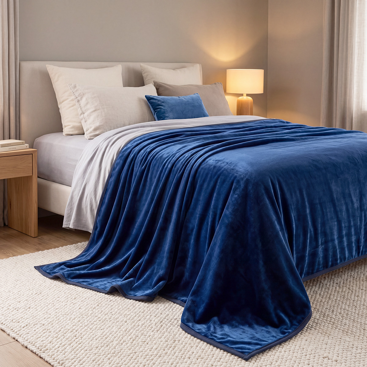 Beauty Home Κουβέρτα μονή Velora Art 12550 100% polyester super soft 550gsm 160×220 Μπλε